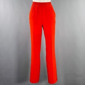 NEIL BARRETT Size M Red Silk Elastic Waistband Casual Pants
